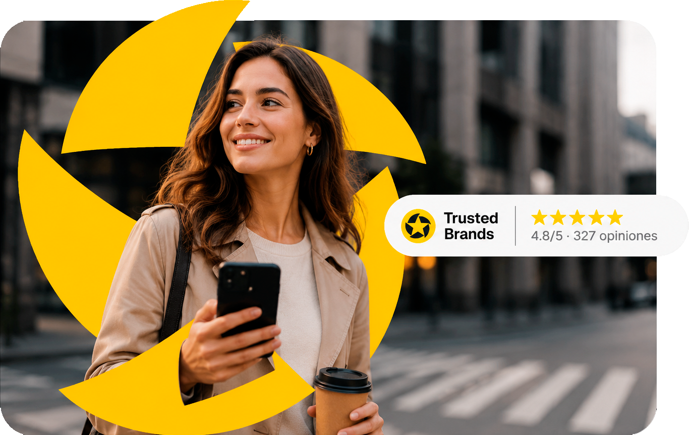 Persona consultando empresas de confianza en TrustedBrands
